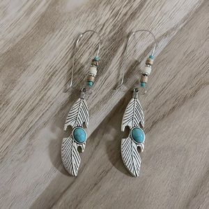 Feather & Turquoise Earrings